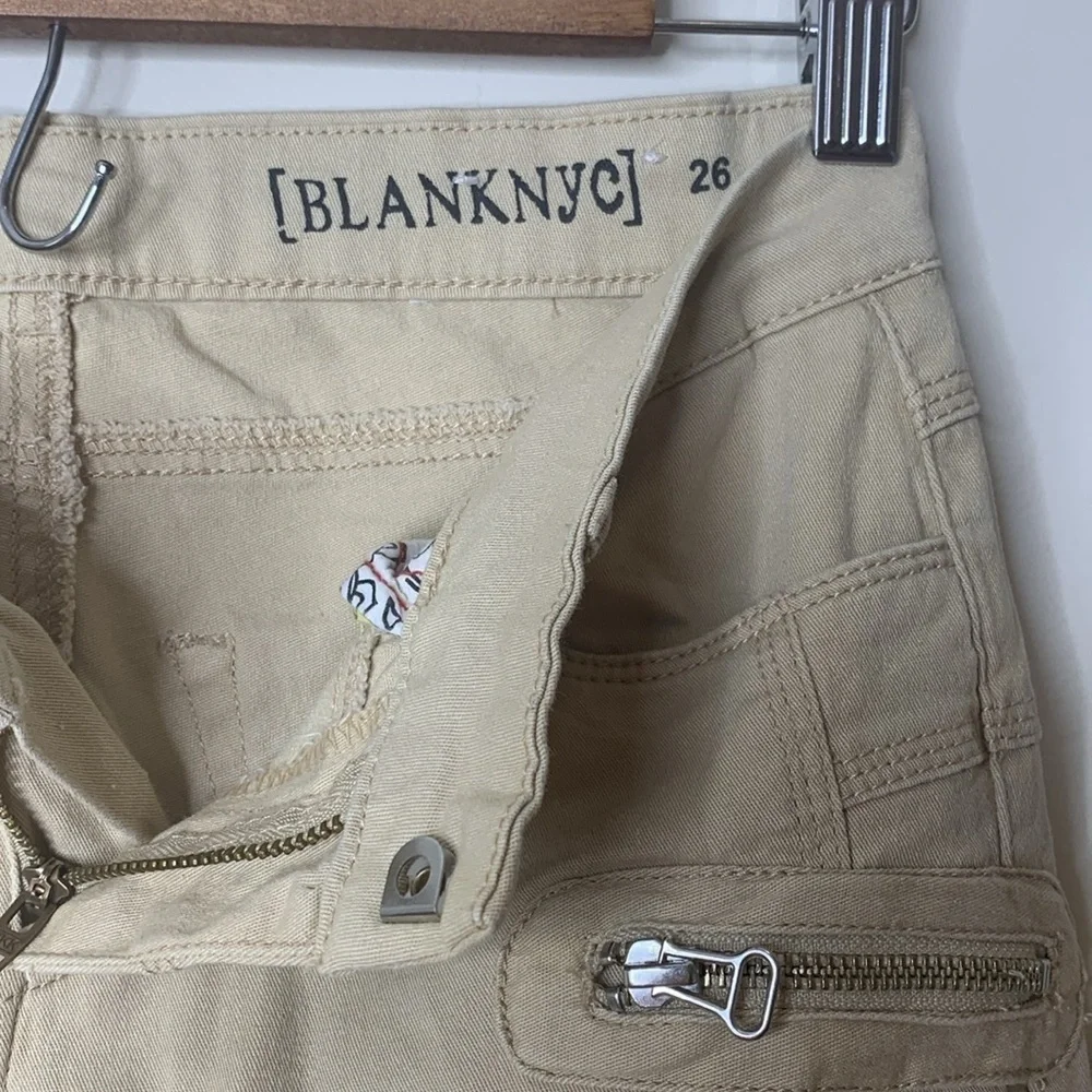 Blank NYC | Khaki Tan Skinny Cargo Zipper 6 Pocket Jeans Pants 26